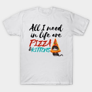 All I Need Are Pizza and Kittens T-Shirt